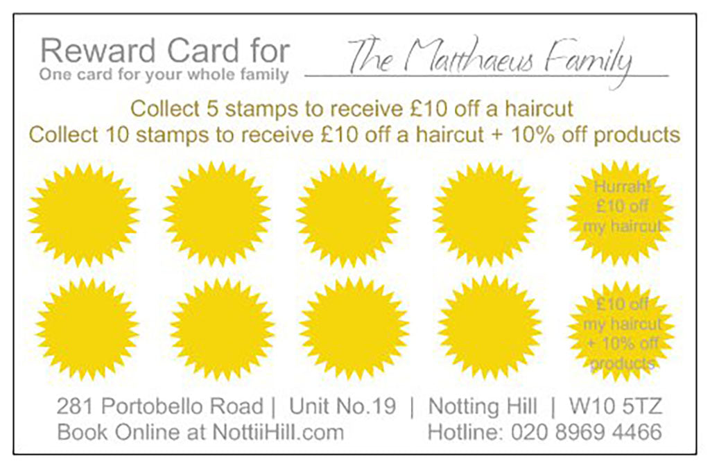 Family Hair Loyalty Card